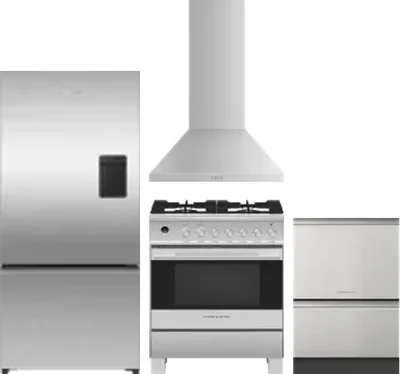4 Piece Package Includes Refrigerator, Range, Hood And Dishwasher
